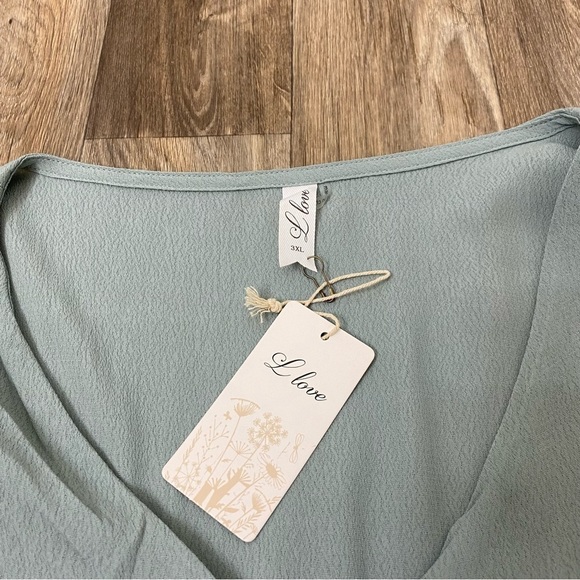 🆕 NWT Maxi Wrap dress in Sage Mint by L Love Womens size 3XL - Picture 4 of 11